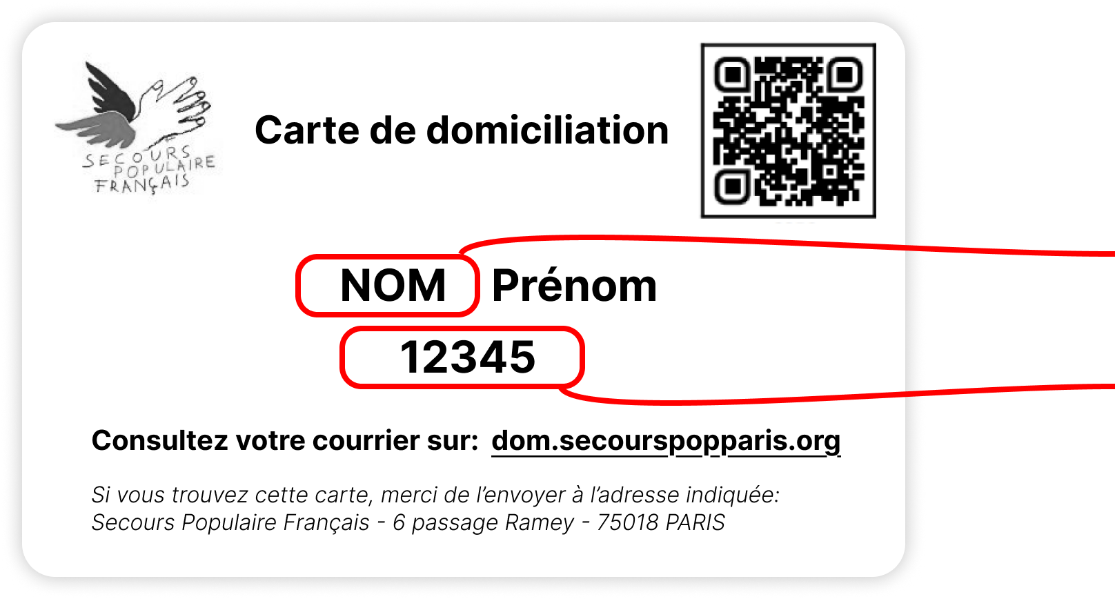 Card example SPF Dom